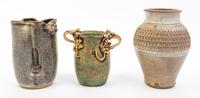 A Collection of Studio Ceramic Vessels Height of tallest 11 inches.