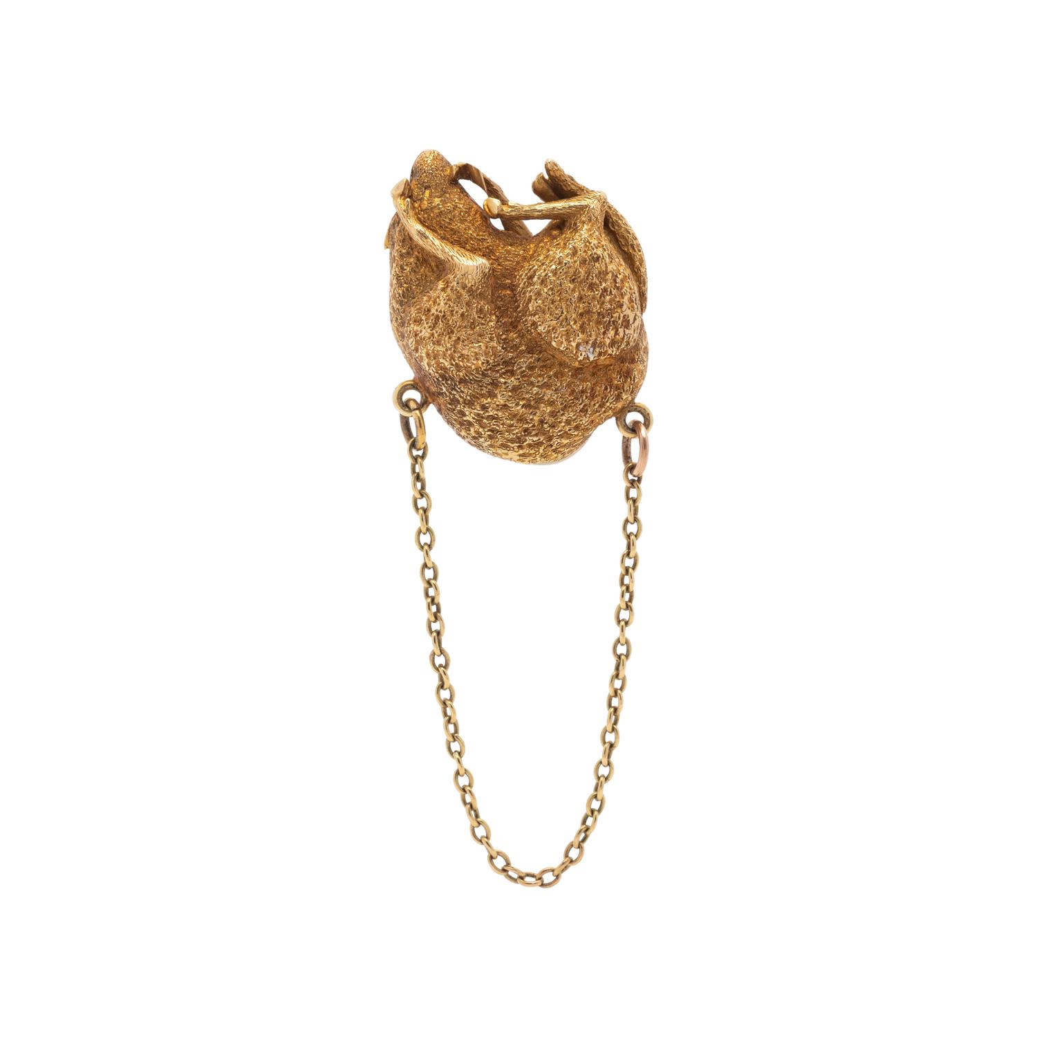 ANTIQUE, YELLOW GOLD AND BAROQUE PEARL CREATURE PENDANT
