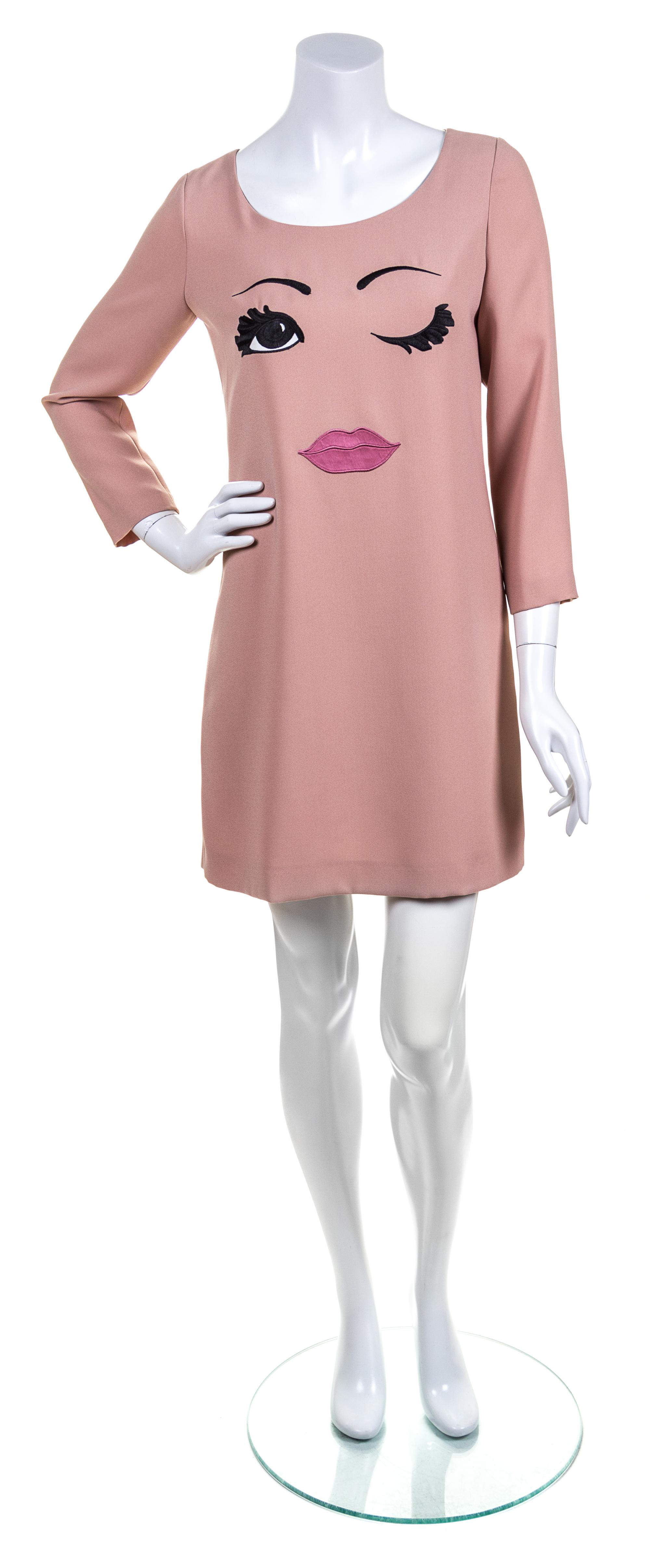 A Moschino Mauve Face Dress, Size 6.