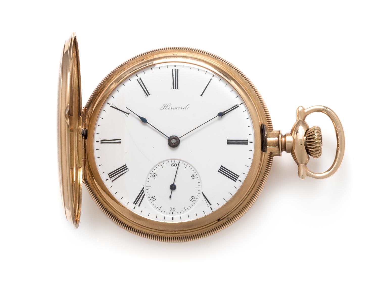 Howard, 14K Yellow Gold Hunter Case Pocket Watch, Circa 1907