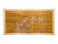 A Four-Panel Floor Screen