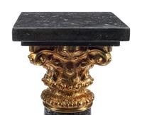 A Pair of Louis XV Style Gilt Bronze Mounted Marble Pedestals