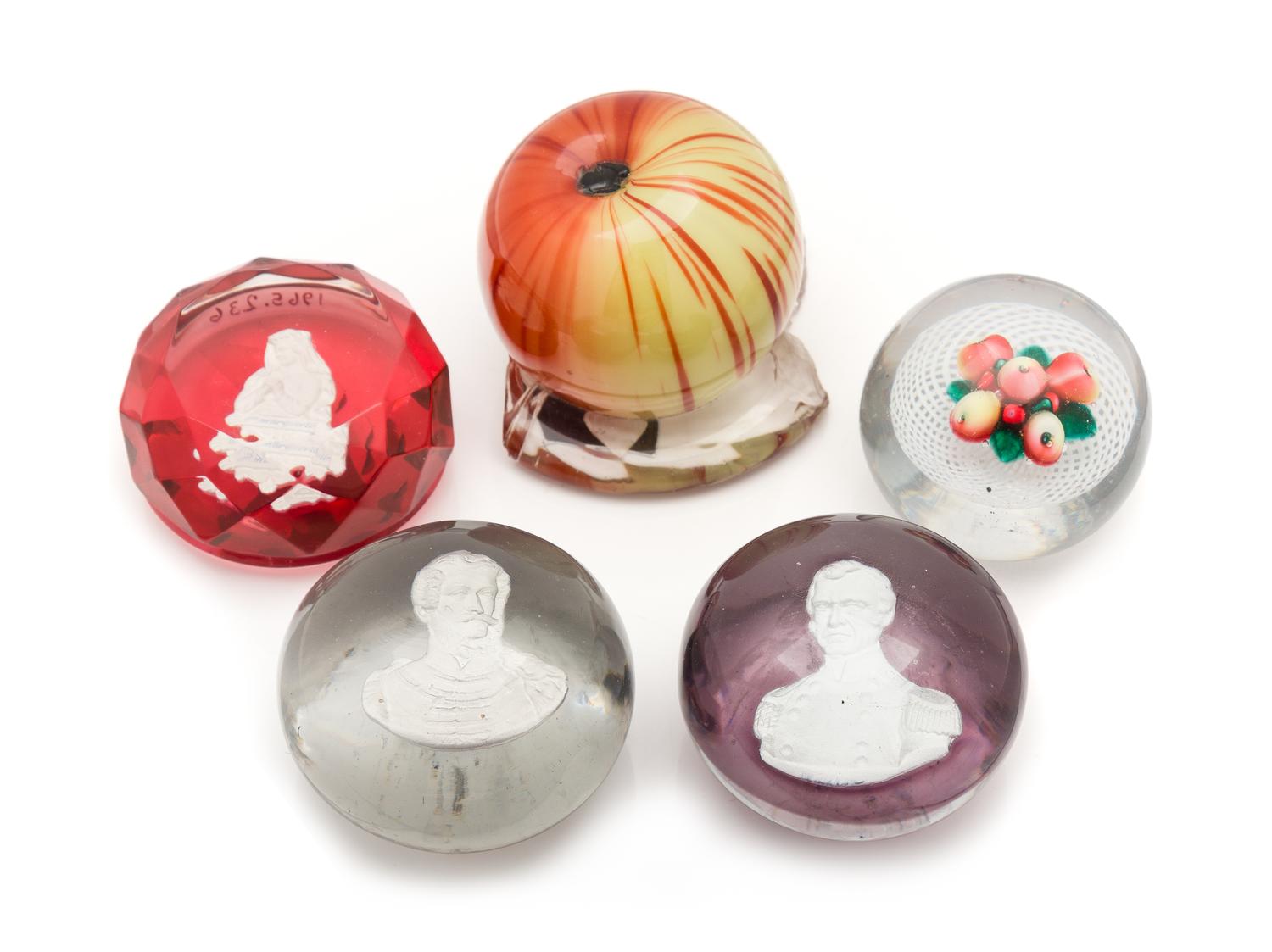 A Miscellaneous Group of Four Paperweights Diameter of largest 2 3/4 inches