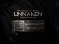 Linnanen, Reversible Mink Fur & Blue Leather Coat