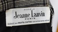 A Jeanne Lanvin Black and White Wool Plaid Double Breasted Coat, No size.