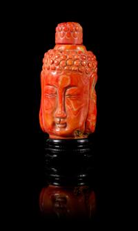 A Carved Coral Snuff Bottle Height 3 1/4 inches. — 20TH CENTURY