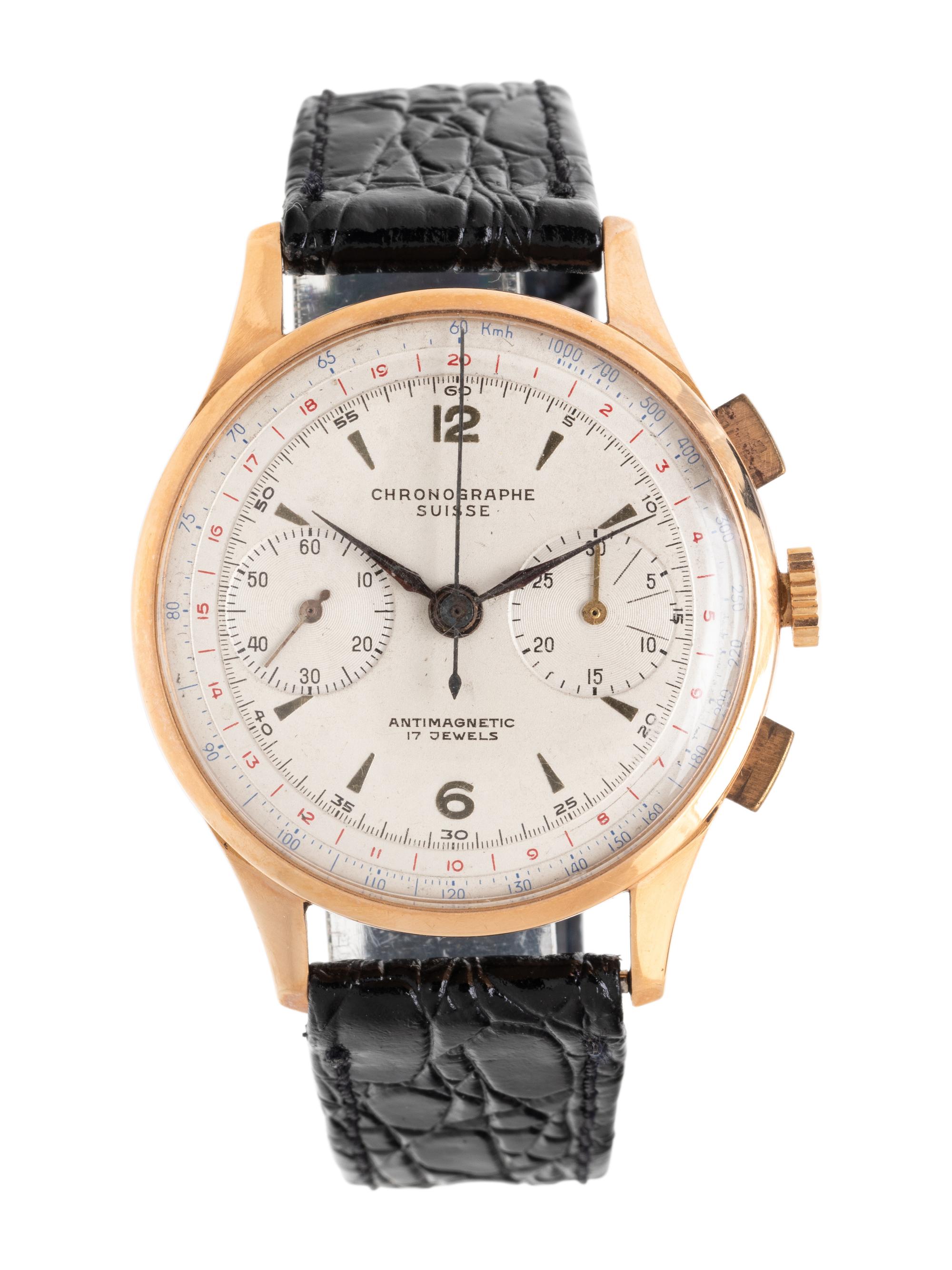 CHRONOGRAPHE SUISSE, 18K YELLOW GOLD CHRONOGRAPH WATCH