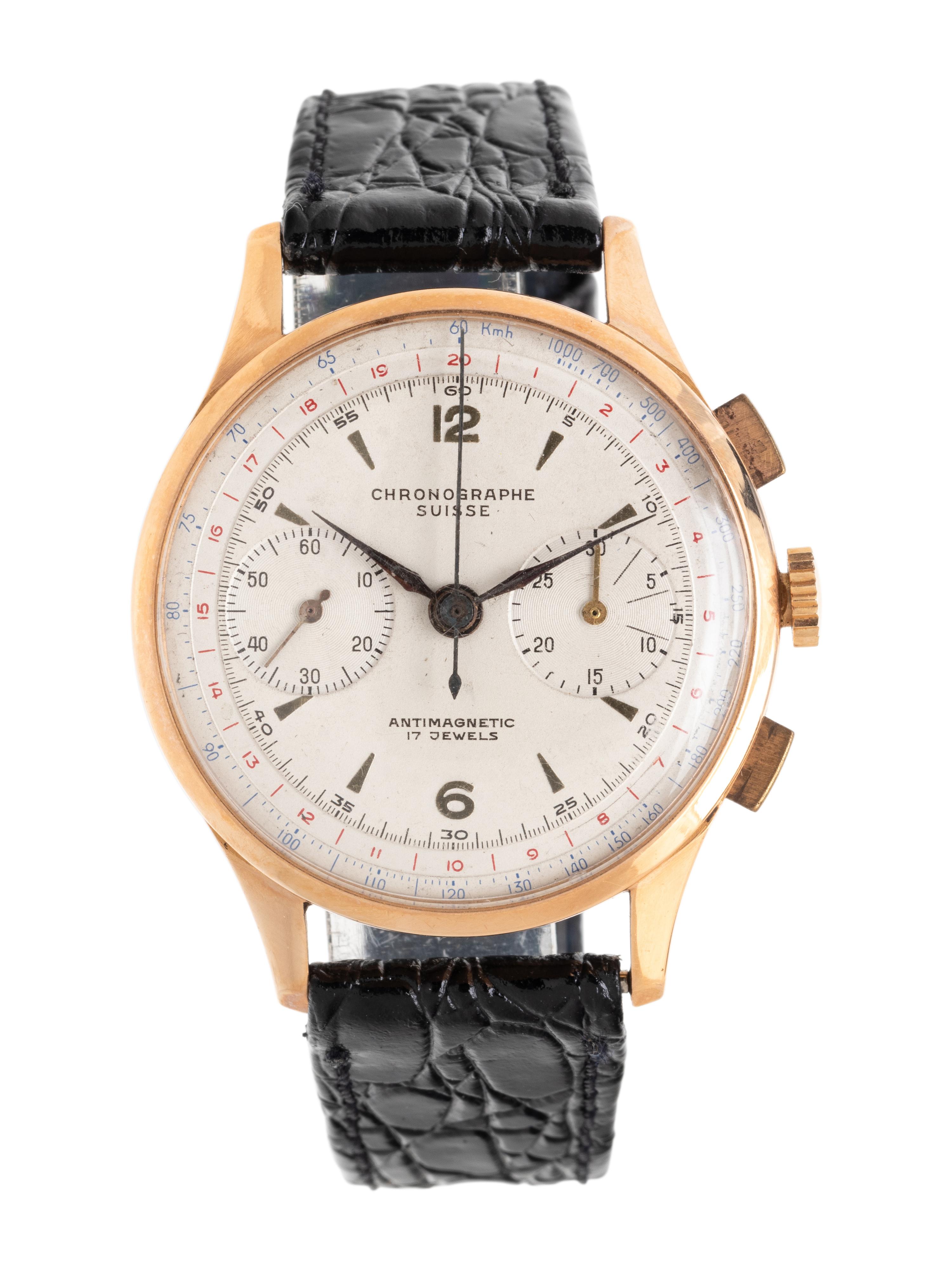 CHRONOGRAPHE SUISSE, 18K YELLOW GOLD CHRONOGRAPH WATCH