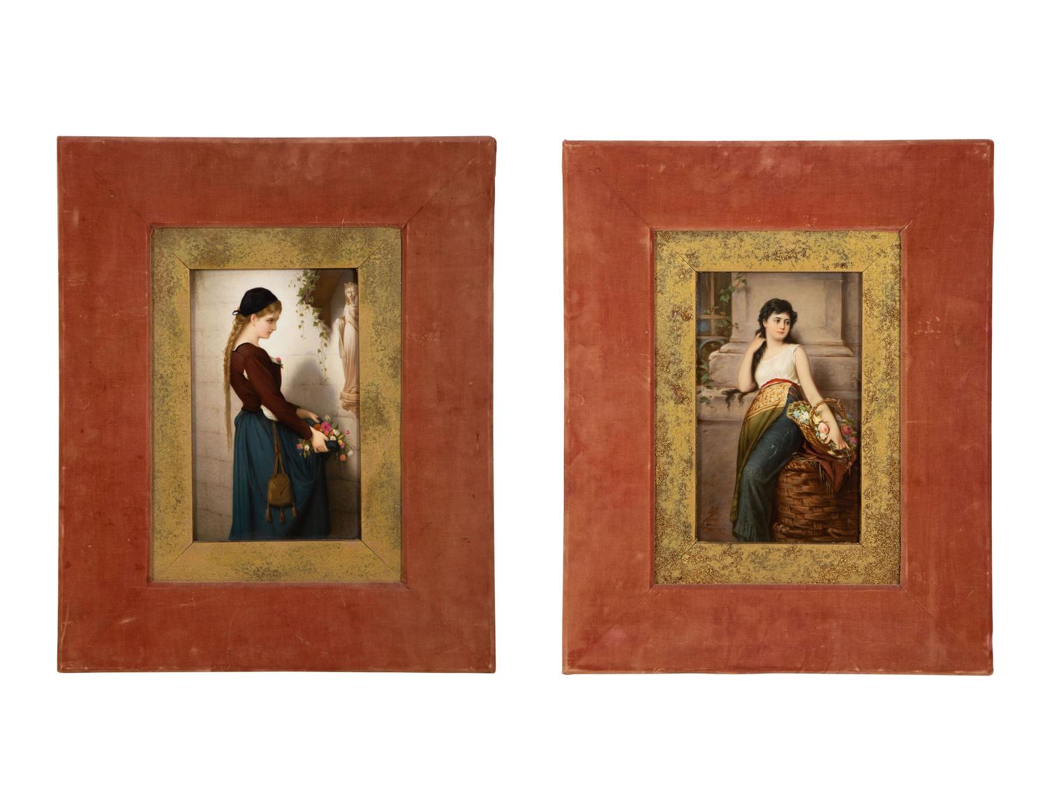 A Pair of Berlin (K.P.M.) Porcelain Plaques