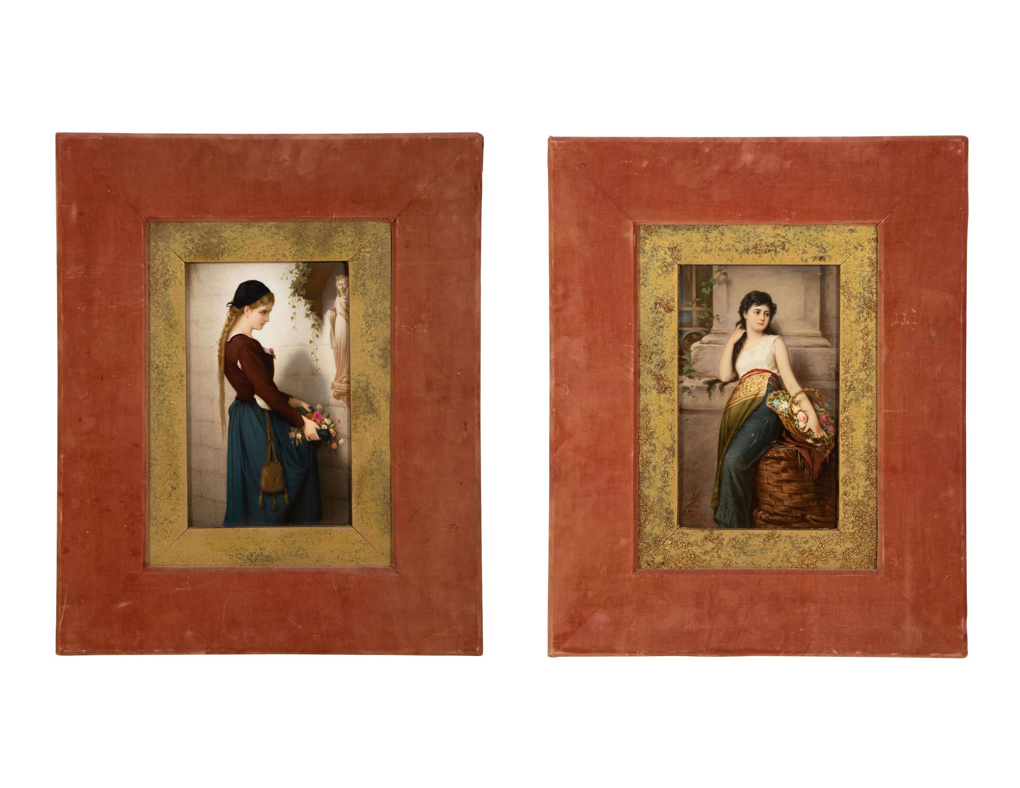 A Pair of Berlin (K.P.M.) Porcelain Plaques