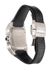 CARTIER, REF. 2878 STAINLESS STEEL 'SANTOS 100 MEDIUM' AUTOMATIC WATCH WITH CARTIER BUCKLE
