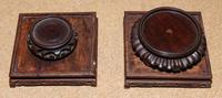 A Collection of Four Hardwood Carved Stands Height of largest 1 1/4 x 4 1/2 inches.