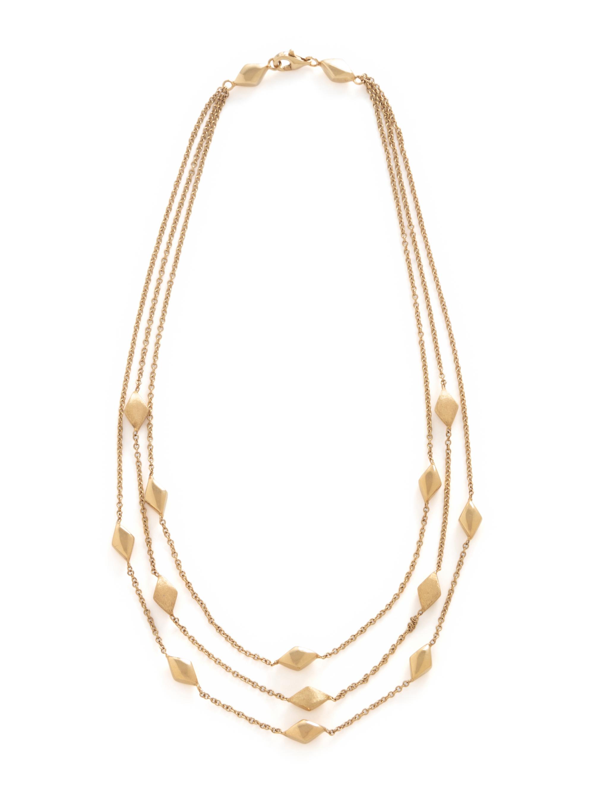 YELLOW GOLD TRIPLE CHAIN NECKLACE
