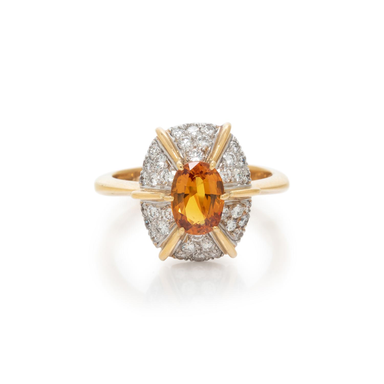 YELLOW SAPPHIRE AND DIAMOND RING