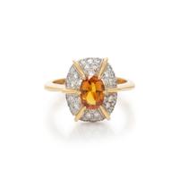 YELLOW SAPPHIRE AND DIAMOND RING