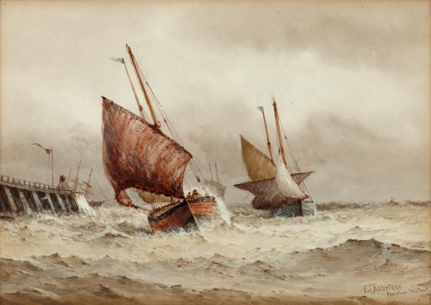 Shoreham Harbor and Off Newhaven , (two works)