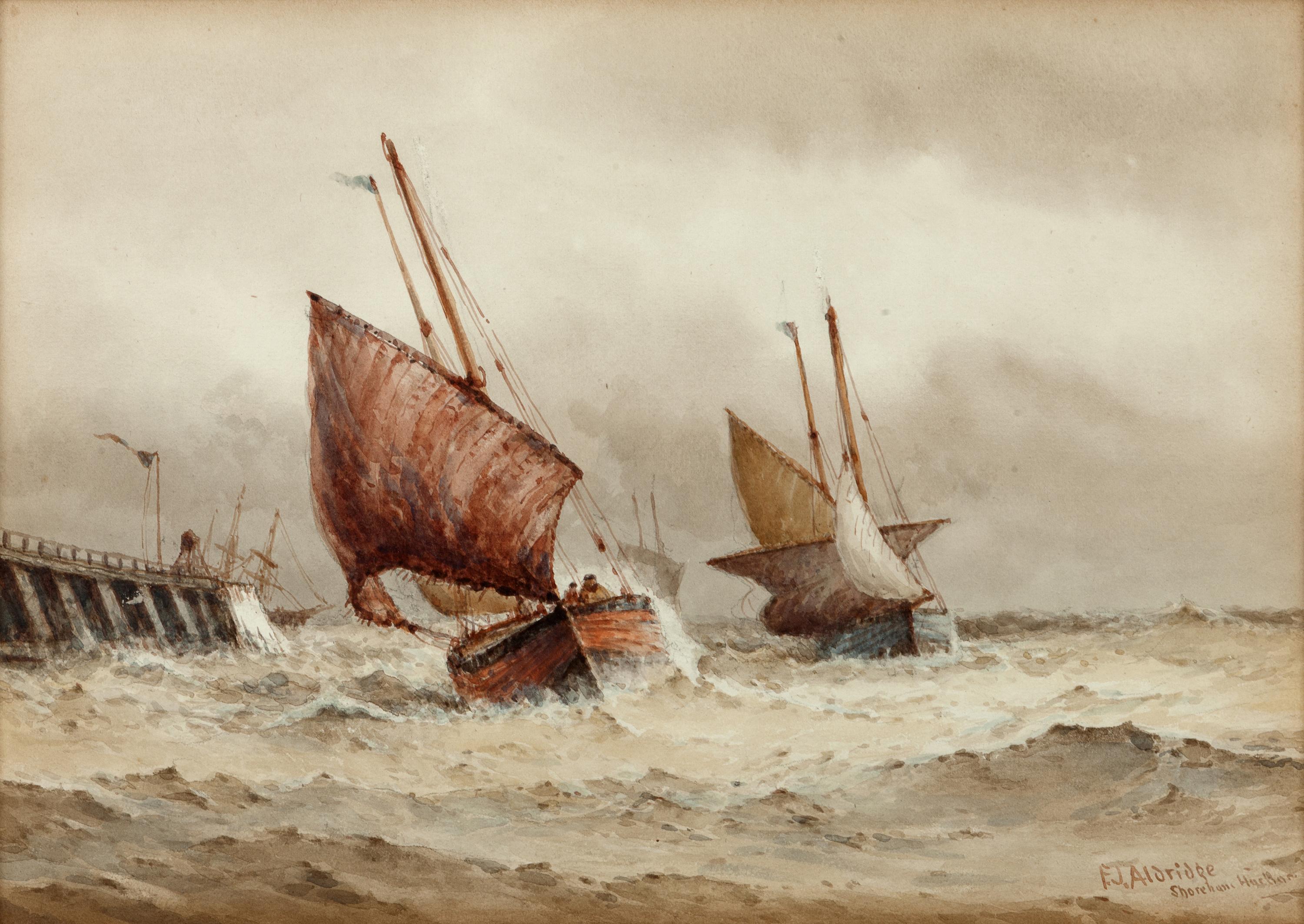 Shoreham Harbor and Off Newhaven , (two works)
