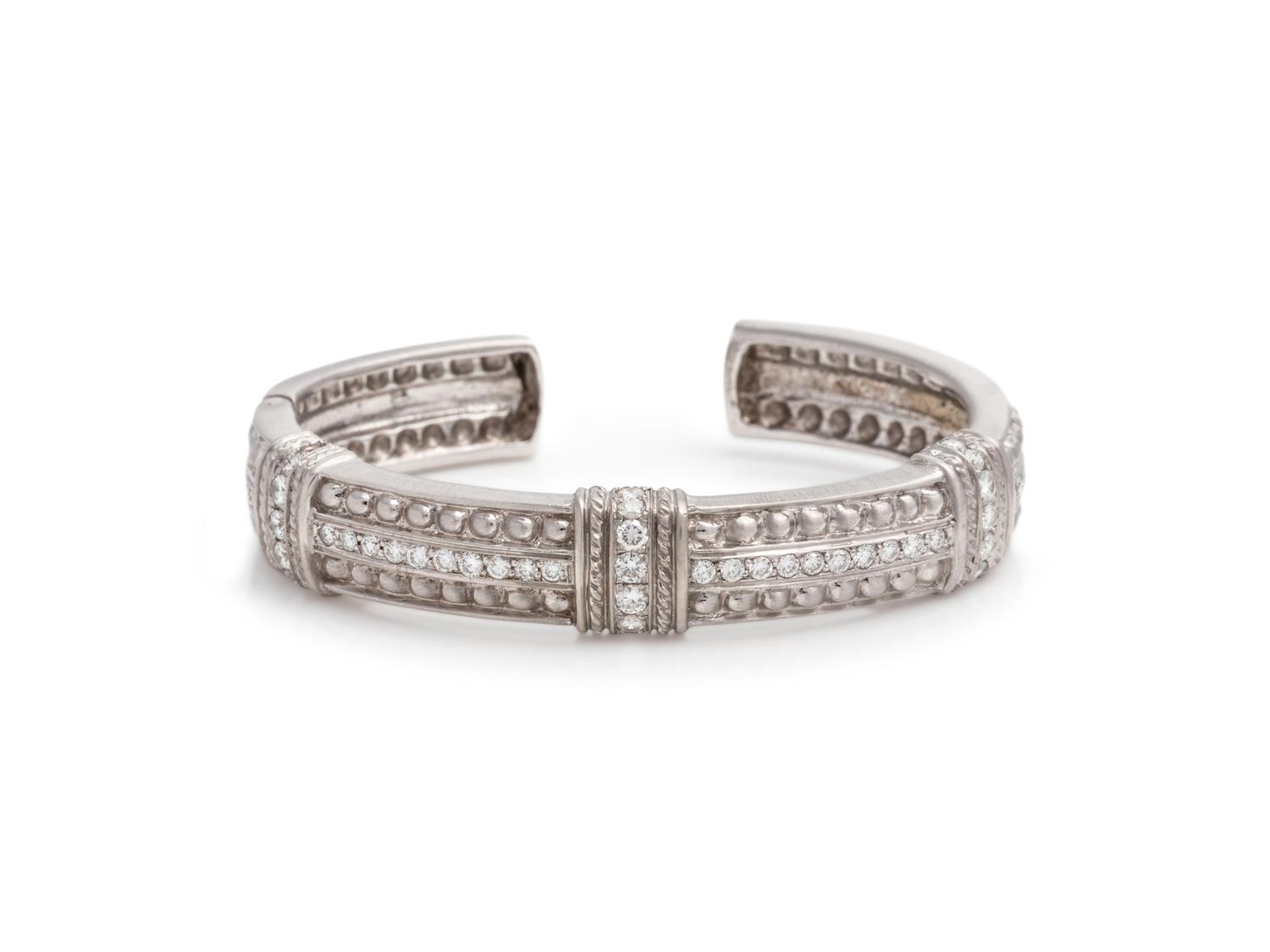 WHITE GOLD AND DIAMOND CUFF BRACELET