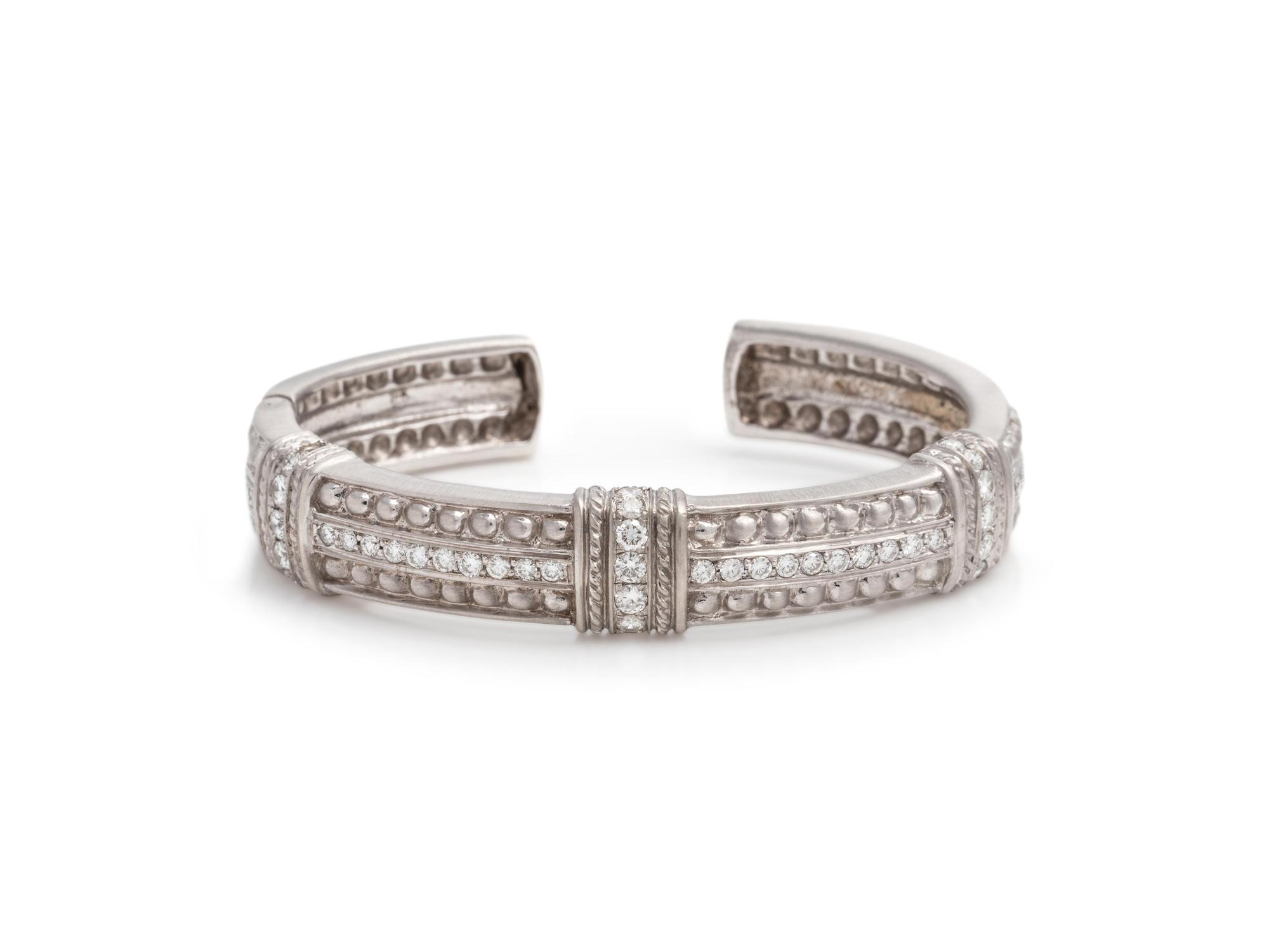 WHITE GOLD AND DIAMOND CUFF BRACELET