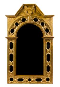 An Italian Baroque Style Giltwood Mirror 69 1/2 x 42 3/4 inches. — INCORPORATING 18TH CENTURY ELEMENTS