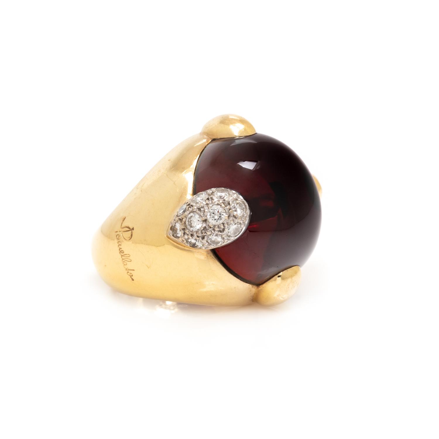 POMELLATO, GARNET AND DIAMOND RING