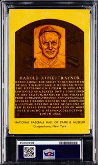 A Pie Traynor Signed Autograph Hall of Fame Postcard (PSA ENCAPSULATED)