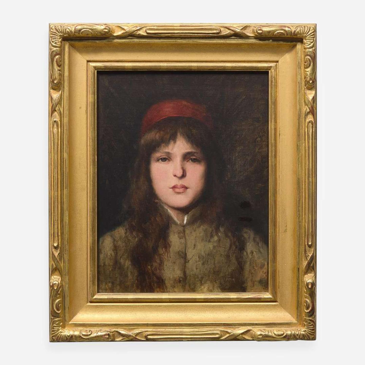Attributed to William Merritt Chase (American, 1849-1916) Woman in a Red Cap