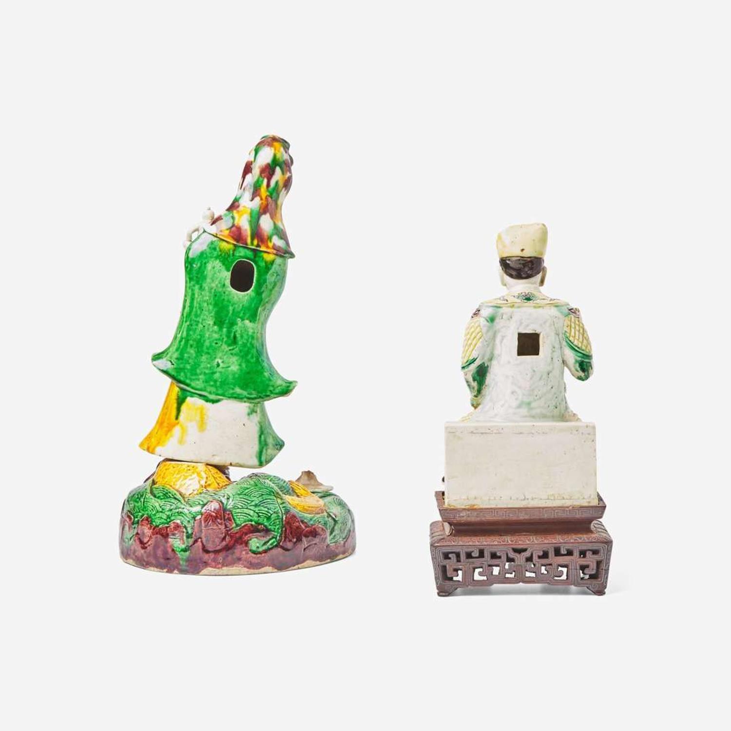 Two Chinese famille verte figures 素三彩瓷塑兩件 Kangxi period ? ??