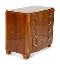 A Belgian Art Deco Rosewood Chest of Drawers