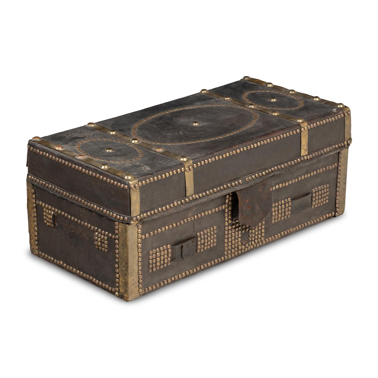 A China Trade Leather-Clad Trunk