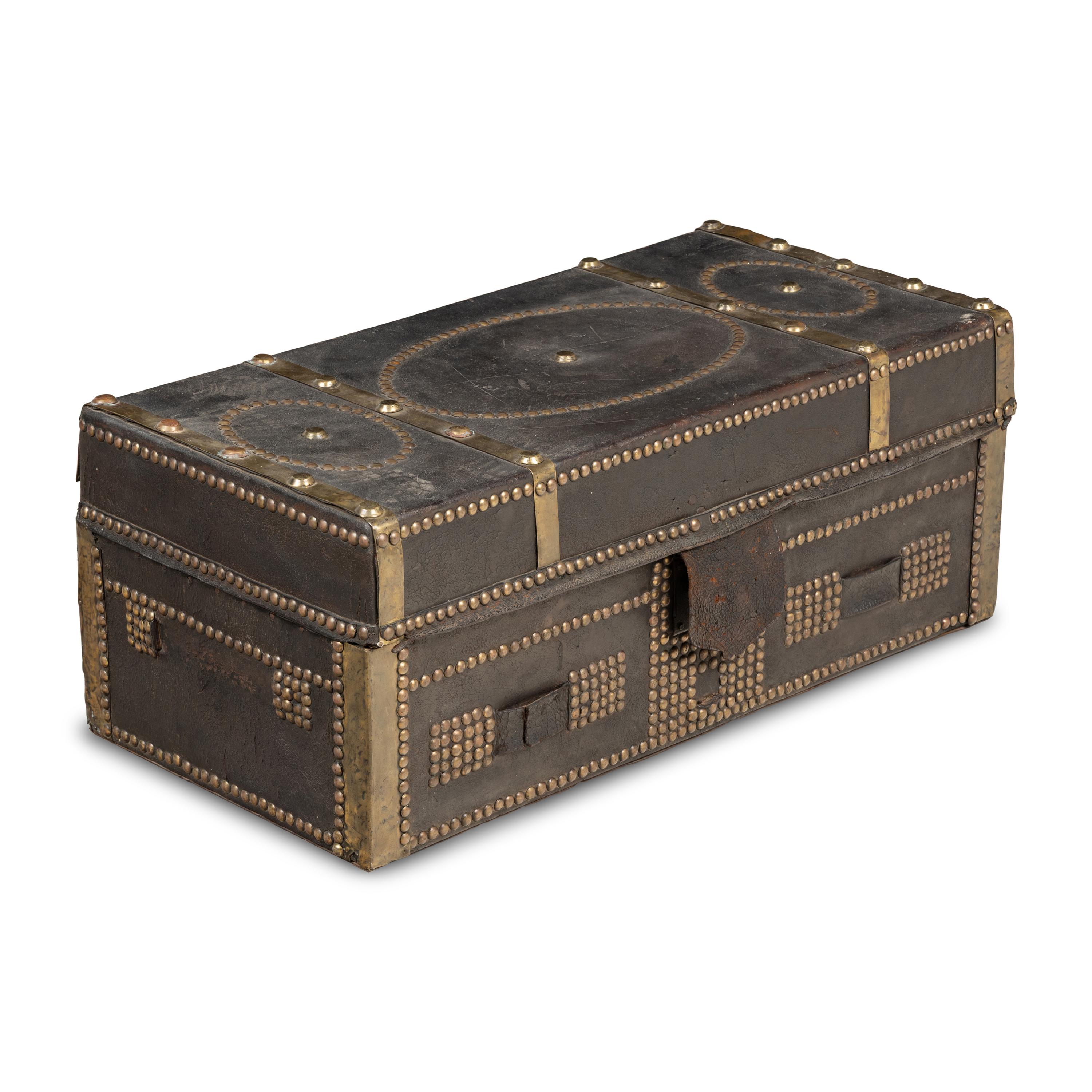 A China Trade Leather-Clad Trunk
