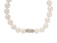 CULTURED PEARL AND DIAMOND NECKLACE
