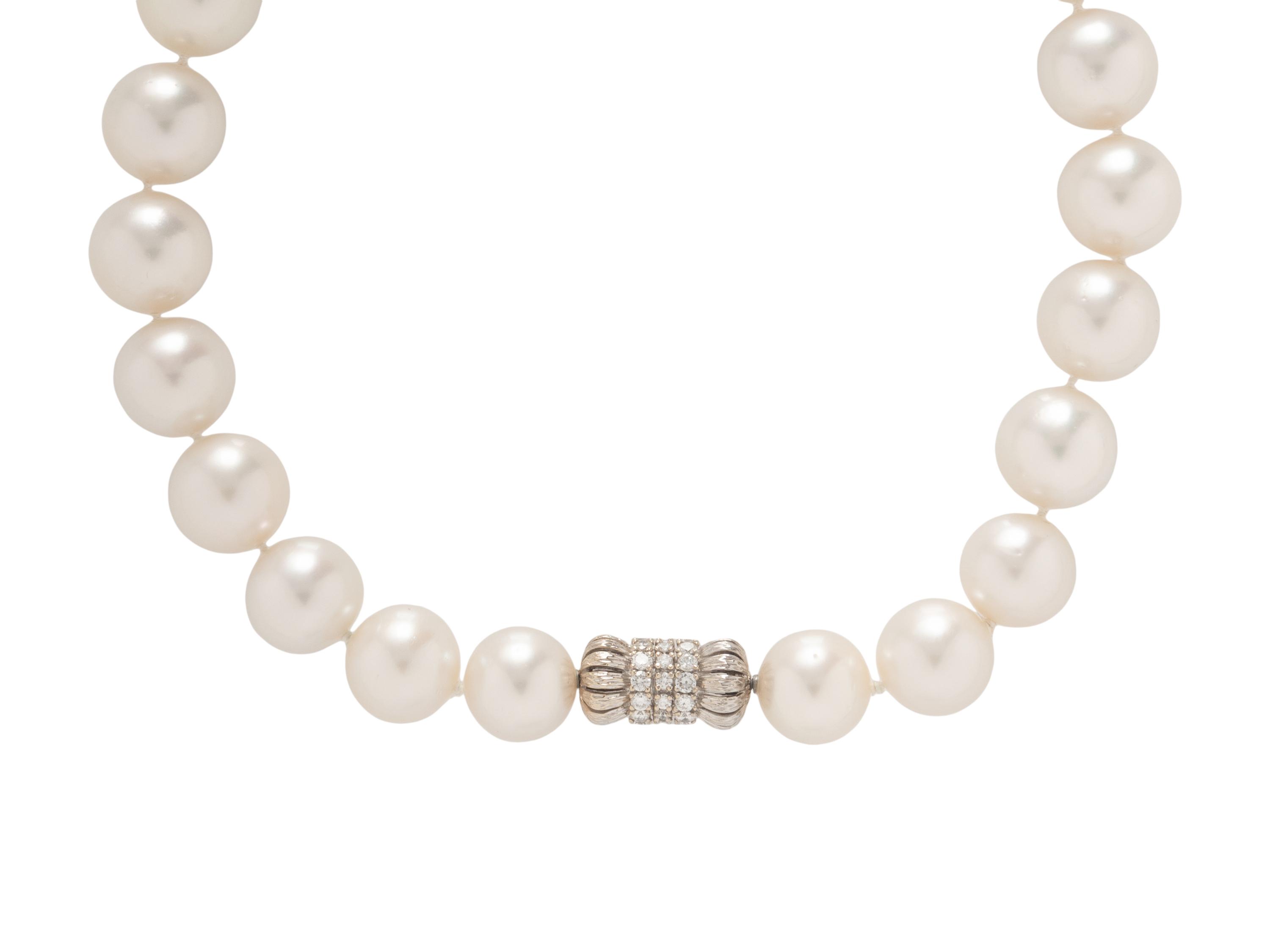 CULTURED PEARL AND DIAMOND NECKLACE