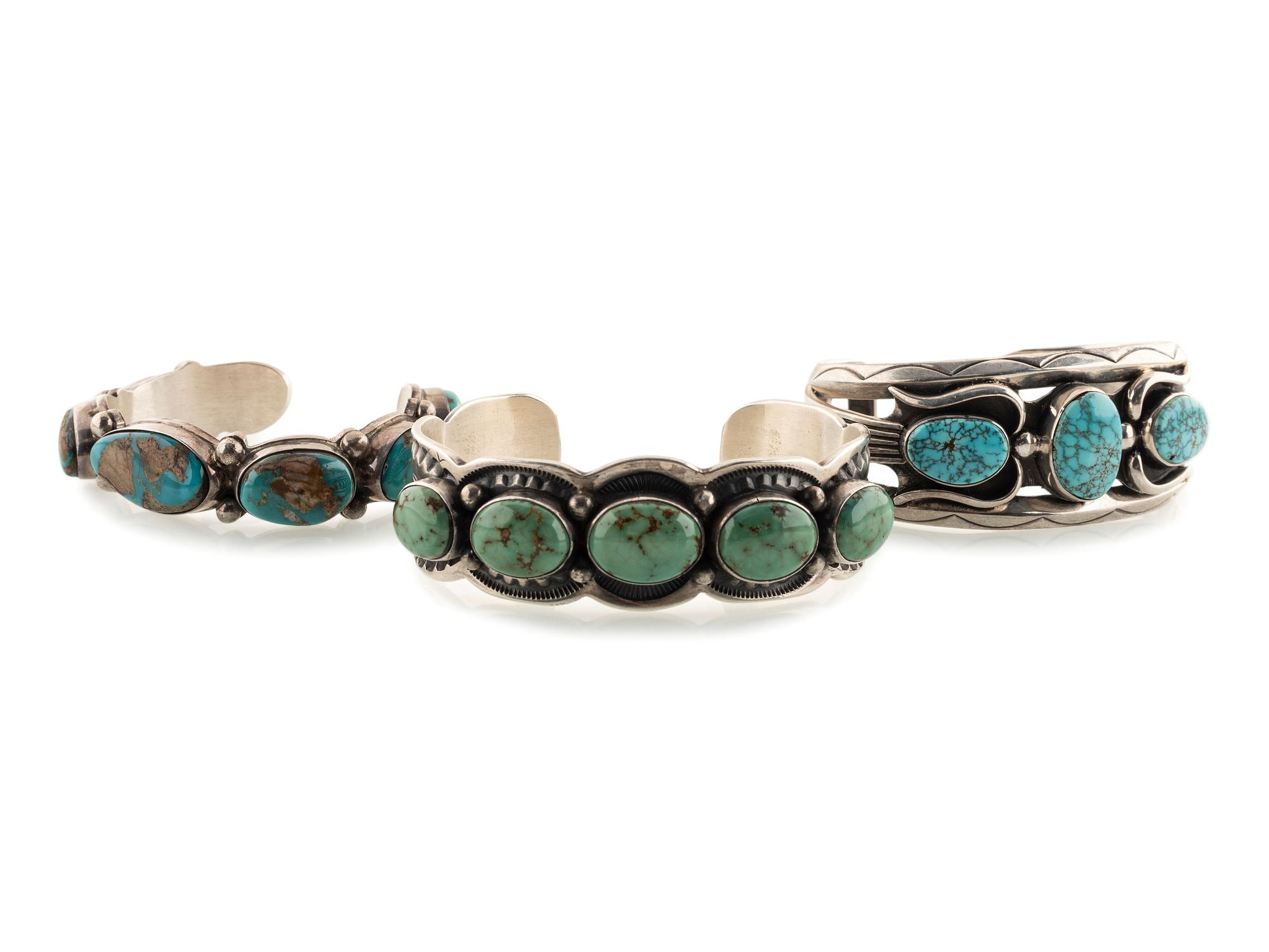 Navajo Silver and Turquoise Cuff Braclets
