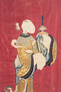Three Chinese Silk Embroidered Panels