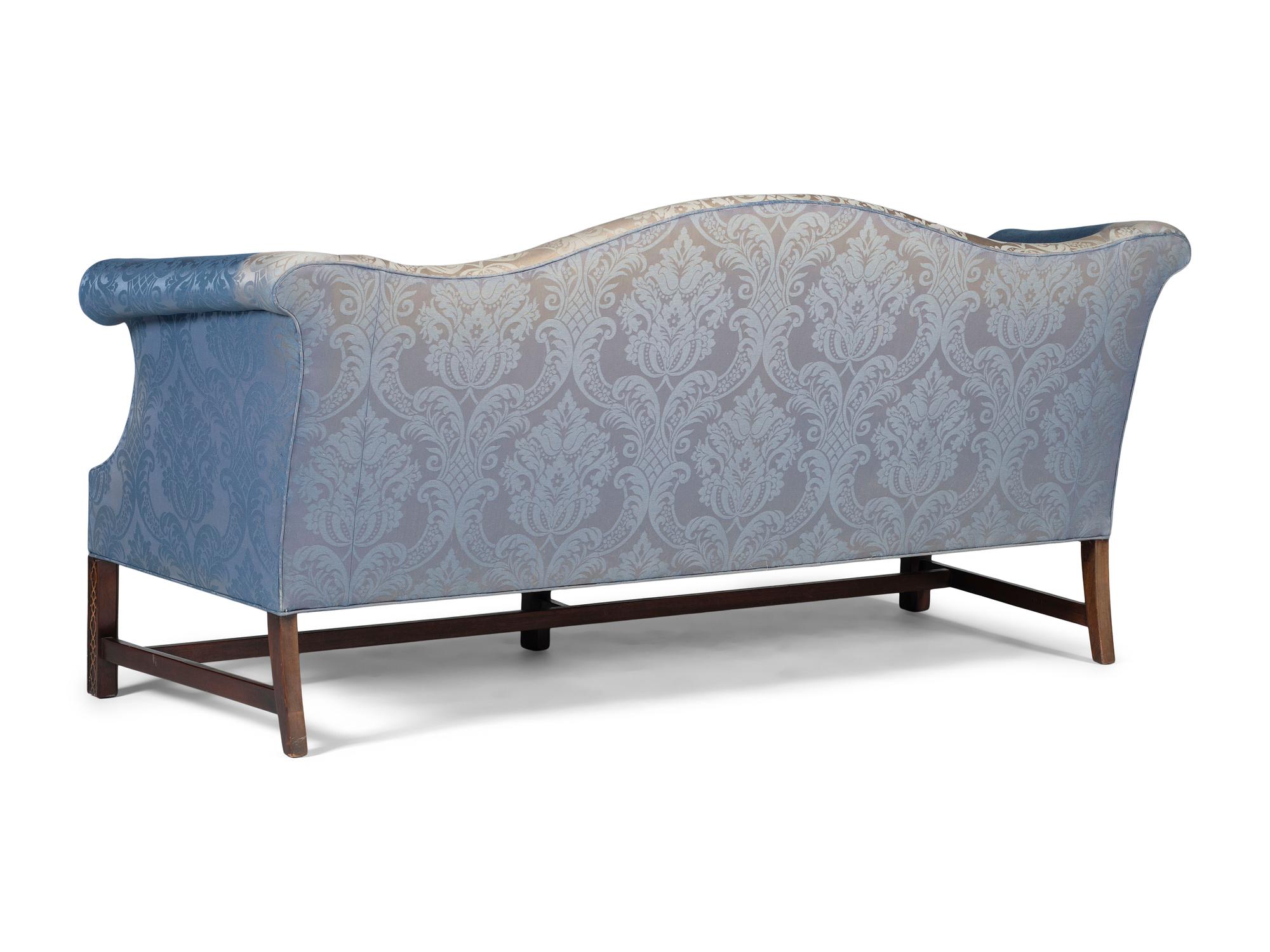 A George III Style Mahogany Camelback Sofa
