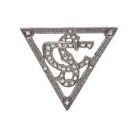 SILVER-TOPPED GOLD AND DIAMOND PENDANT BROOCH
