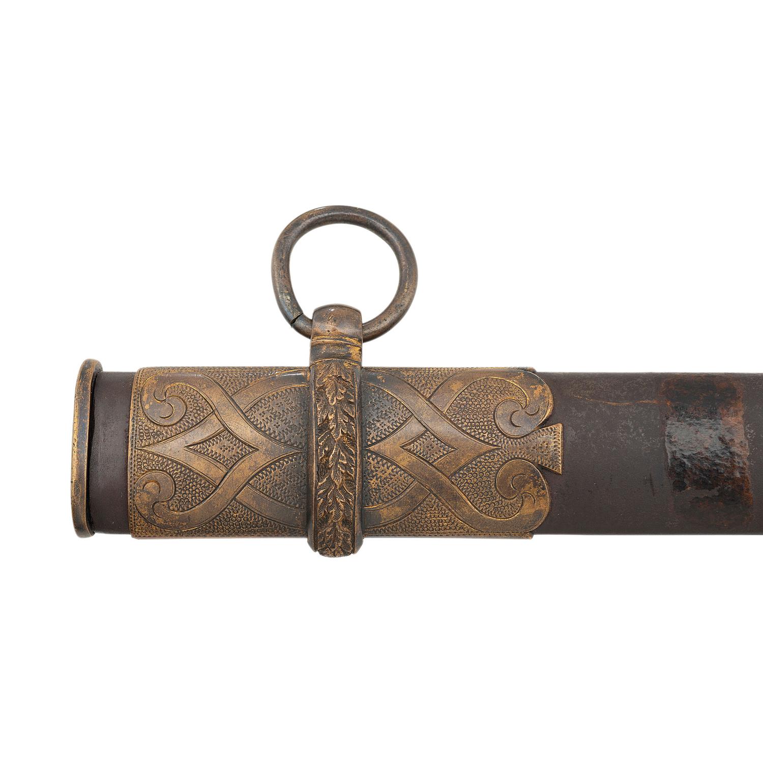 Roby Model 1850 Foot Officers Sword in 1850 Staff & Field Scabbard Presented to Lt. Col. Henry Merwin - 27th Connecticut Volunteers - KIA at Gettysburg