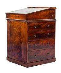 A Regency Mahogany Davenport Desk, Height 35 x width 22 x depth 24 inches.