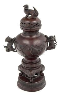 A Japanese Bronze Incense Burner