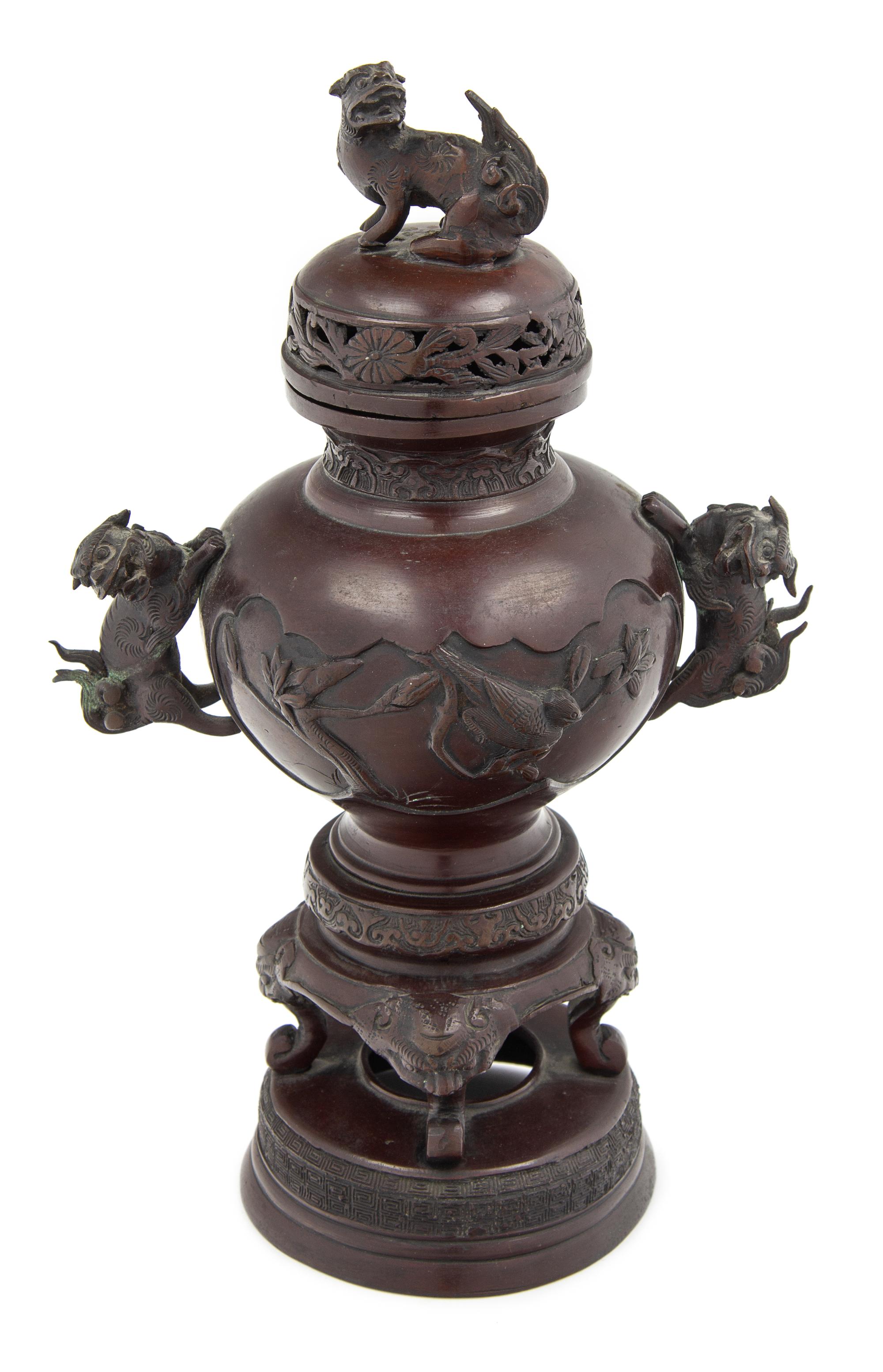 A Japanese Bronze Incense Burner