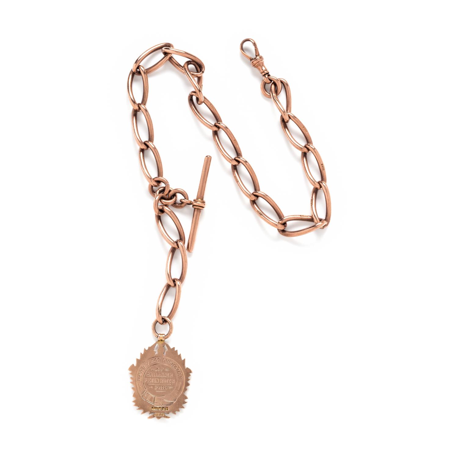 9K PINK GOLD FOB CHAIN