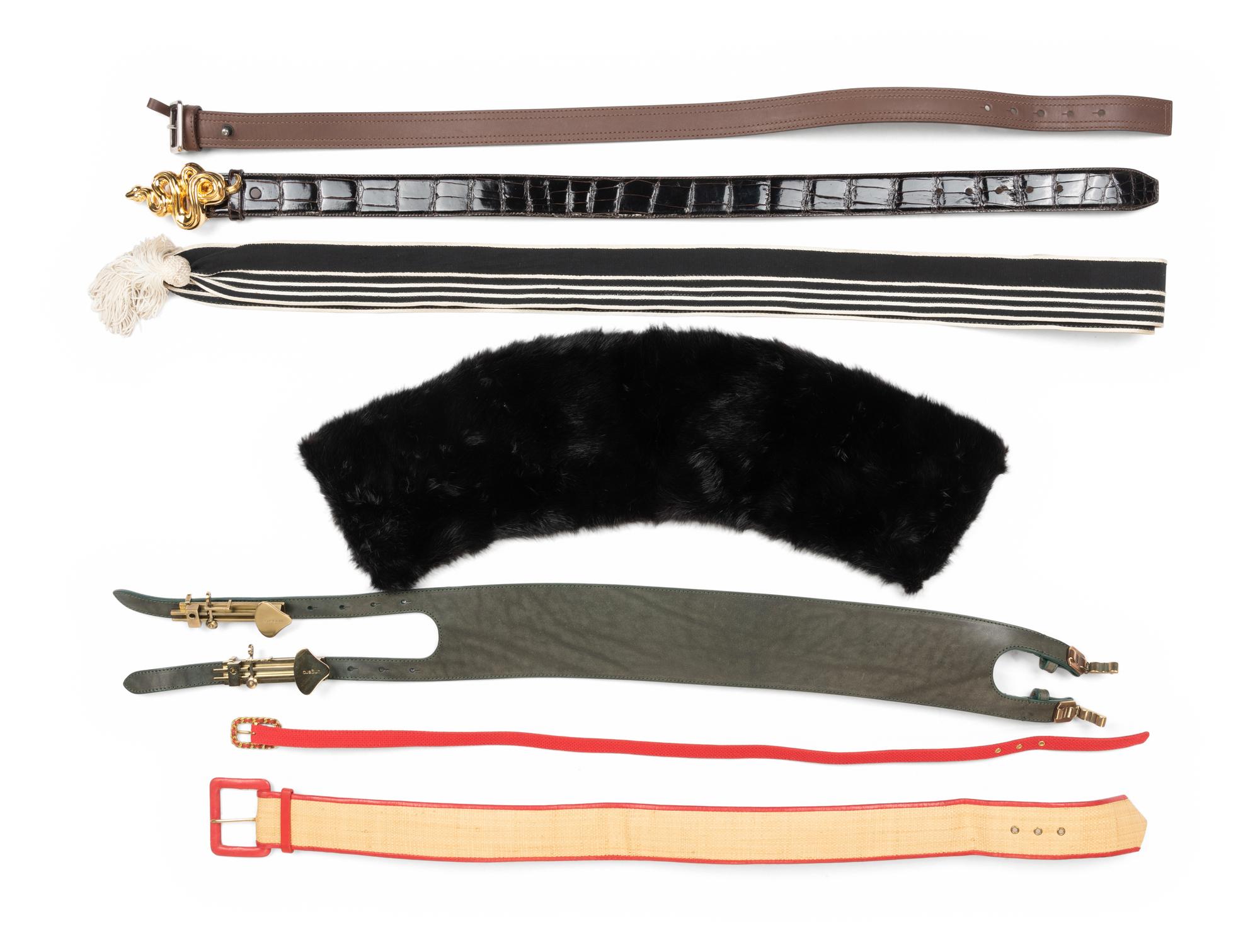 Seven Designer Belts: Three Dior, Two Ungaro, One Chanel, and One Keiselstein-Cord, 1960-2000s
