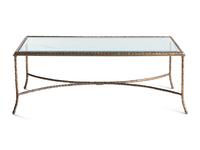 A Gilt Metal and Glass Low Table in the Style of Maison Bagues