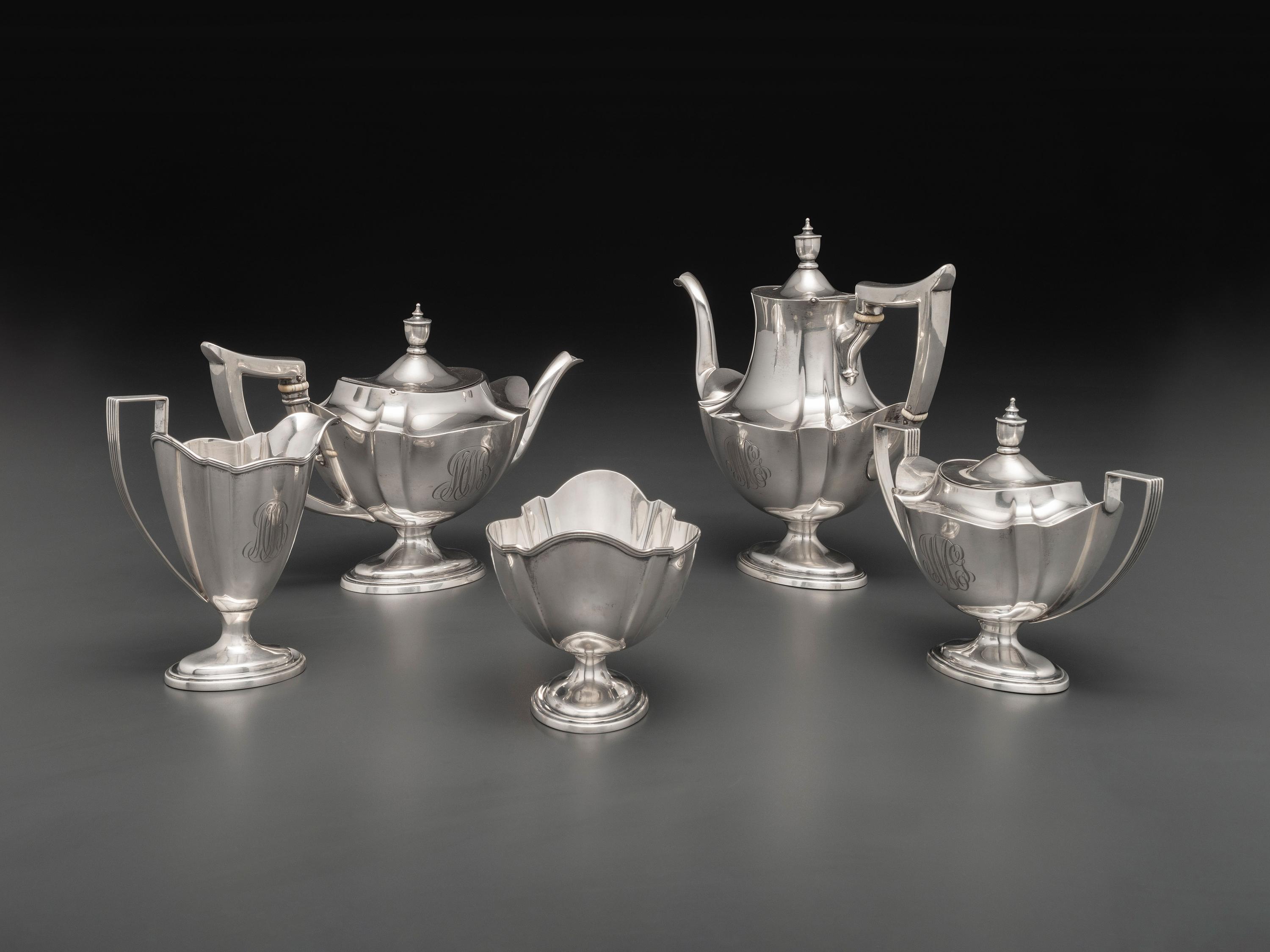 An American Silver Five Piece Tea and Coffee Service