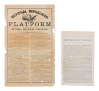 [LINCOLN-HAMLIN CAMPAIGN]. National Republican Platform Adopted by the National Republican Convention, held in Chicago, May 17, 1860 . Chicago: Press & Tribune Office, 1860.