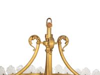 A Scandinavian Style Gilt Bronze and Cut Glass Oval Chandelier — 20th Century