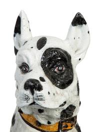 A Pair of Large Italian Glazed Terracotta Seated Dogs — 20TH CENTURY