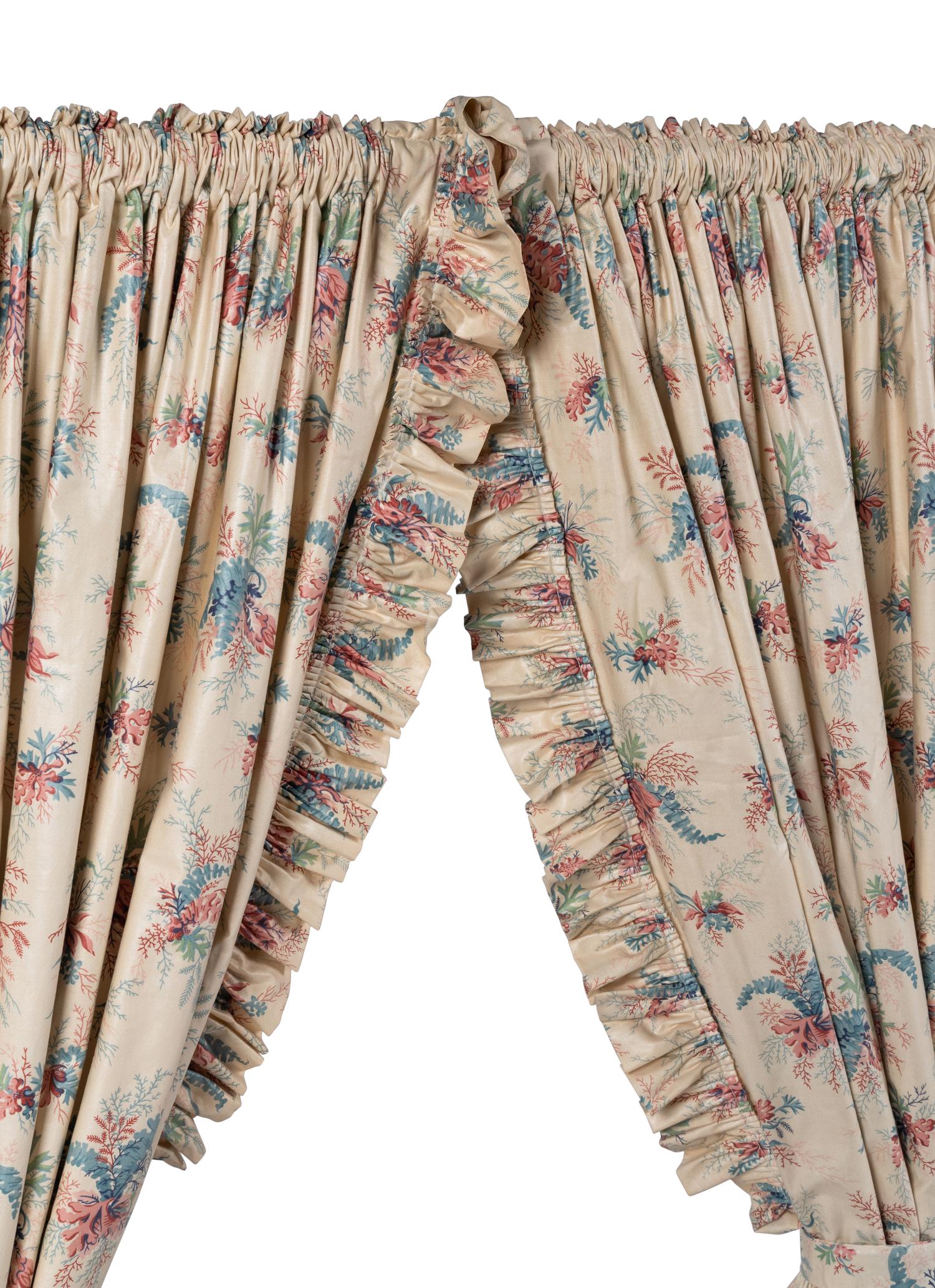 Two Pairs of Chintz Drapery Panels