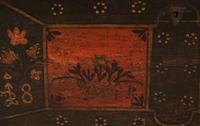 A German Painted Oak Wedding Chest with Floral Decoration